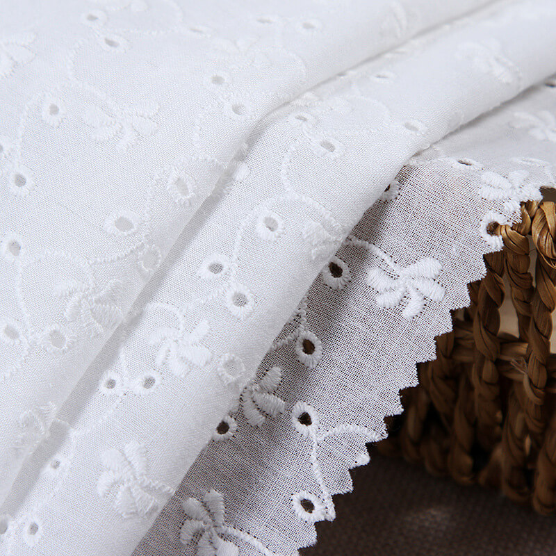 Embroidered Fabric Cutwork 100% Cotton for Women's Wear Wholesale Supp 4